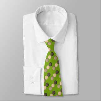 Brown on Green, Fun Modern Polka Dot Pattern Tie