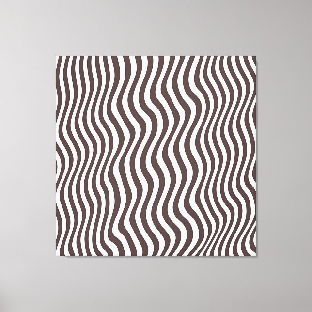 Brown Optic Stripes Canvas Print (Front)