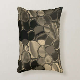 Brown or coppery bits, circles and rounded shapes decorative cushion