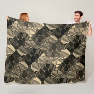 Brown or coppery bits, circles and rounded shapes fleece blanket