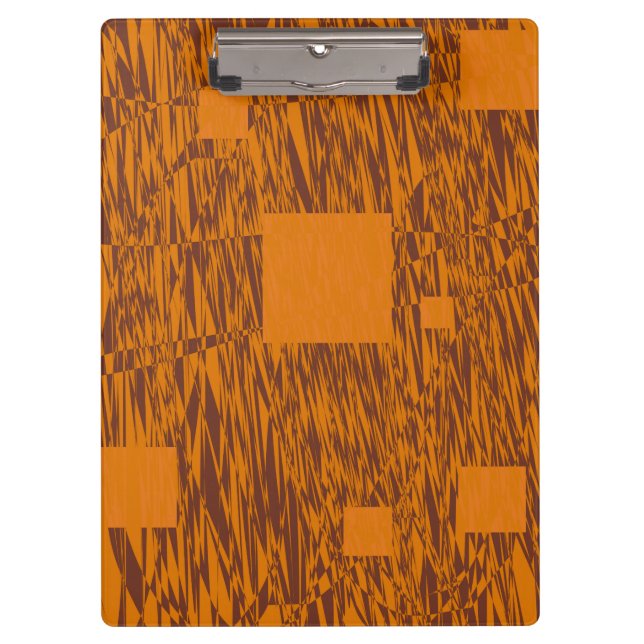 Brown orange alert float abstract squares mesh clipboard (Front)