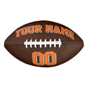 BROWN ORANGE AND WHITE Custom Football