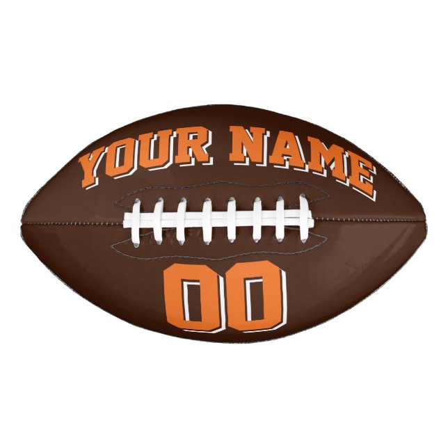 BROWN ORANGE AND WHITE Custom Football (Front)