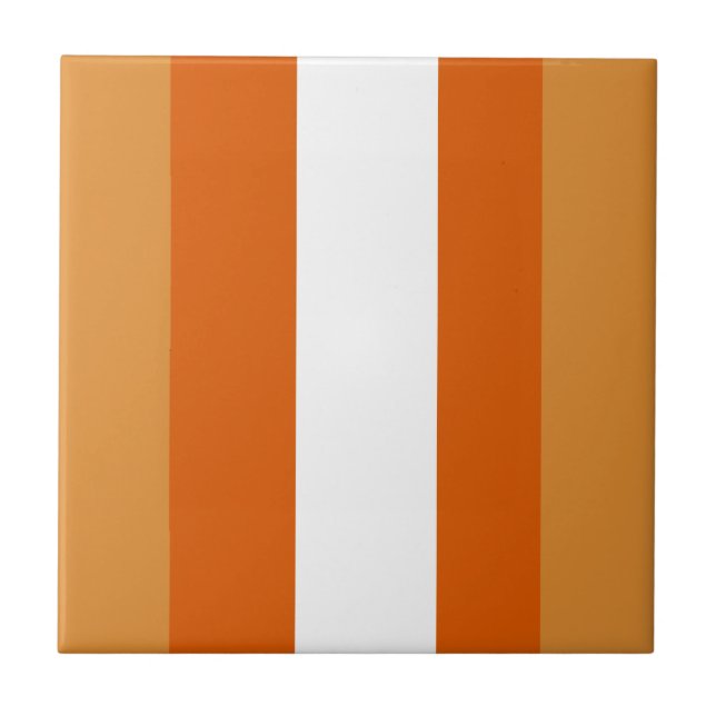 Brown, orange and white stripes tile (Front)