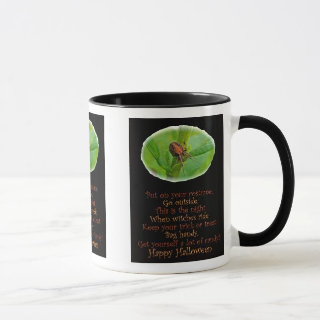 Brown Orange Araneus Halloween Mug (Right)