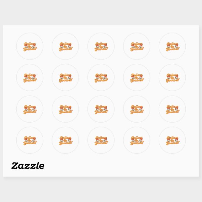 Brown Orange Believe in Yourself Sticker (Sheet)