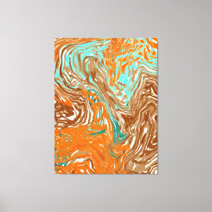 Brown, Orange, Boho Colours Abstract Canvas Print
