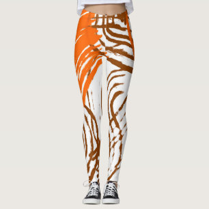 Brown, Orange, Boho Colours Abstract Leggings