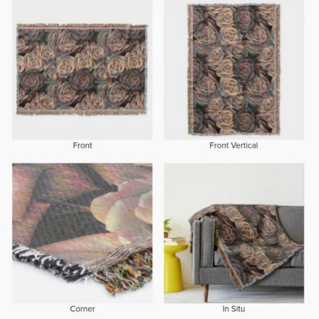 Brown, orange, copper, and gold roses throw blanket (Creator Uploaded)