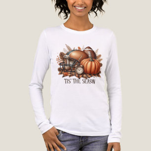 BROWN & ORANGE FALL TIS THE SEASON THEME Tri-Blend SHIRT