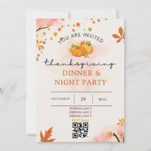 Brown Orange Minimalist Illustration Thanksgiving1 Invitation