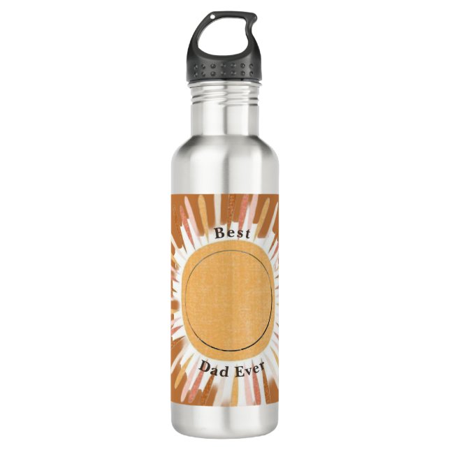 Brown Orange Ombre Sun Father's Day 710 Ml Water Bottle (Front)