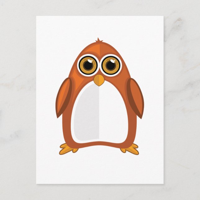 Brown Orange Penguin  Postcard (Front)