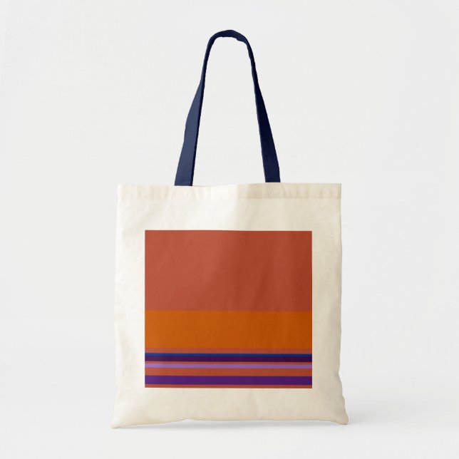 Brown Orange Pink Purple Stripes Tote Bag (Front)