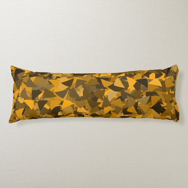 Brown Orange Triangle Pattern Body Cushion (Front)