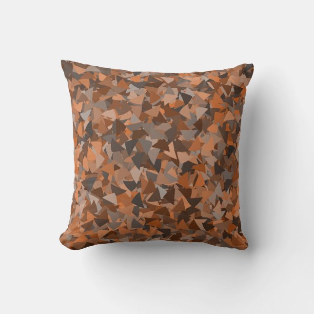 Brown Orange Triangle Pattern Cushion (Front)