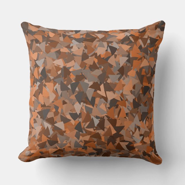 Brown Orange Triangle Pattern Cushion (Front)