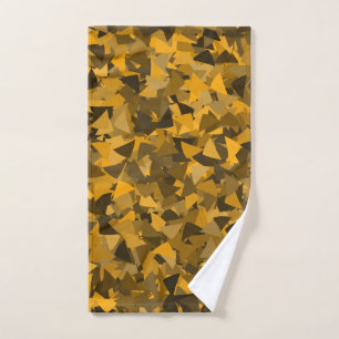 Brown Orange Triangle Pattern Hand Towel
