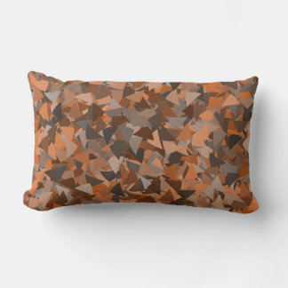 Brown Orange Triangle Pattern Lumbar Cushion