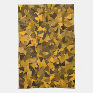 Brown Orange Triangle Pattern Tea Towel