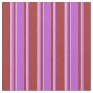 Brown, Orchid & Plum Lines Pattern Fabric