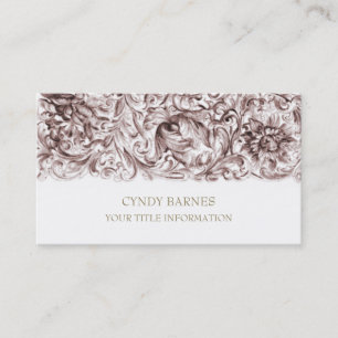 Brown Ornate Baroque Business Card