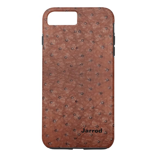 Brown Ostrich Leather Look iPhone 7 Plus Case (Back)