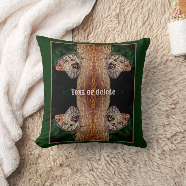 Brown Owl Butterfly Nature Abstract Personalised Cushion (Blanket)