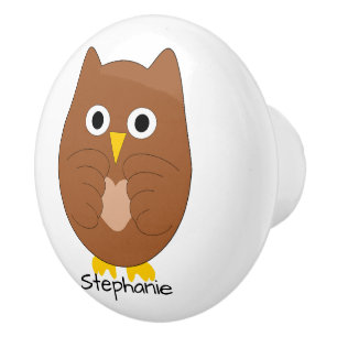 Brown Owl Design Personalised Ceramic Knob