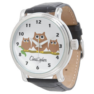 Brown Owl Design Personalised Watch