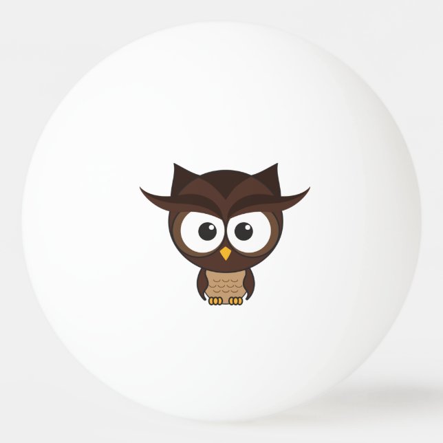 Brown Owl Ping Pong Ball (Front)