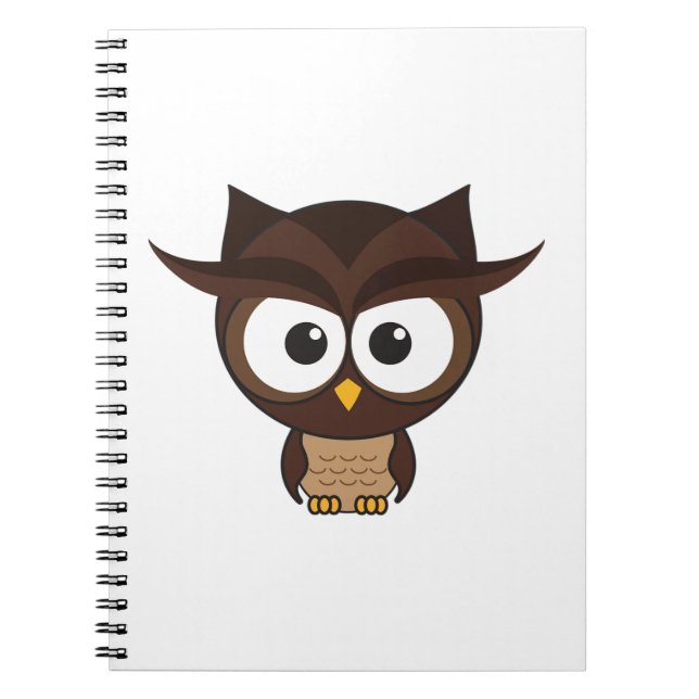 Brown Owl Spiral Notebook (Front)