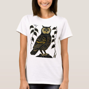 Brown Owl with Leafy Vines T-Shirt