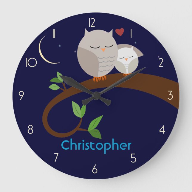 Brown Owls Personalised Wall Clock (Front)