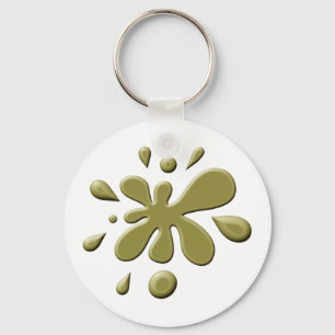 Brown Paint Splodge Key Ring