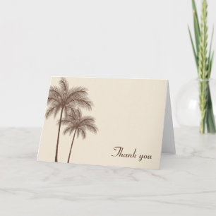 Brown Palm Trees Tropical Thank You Card