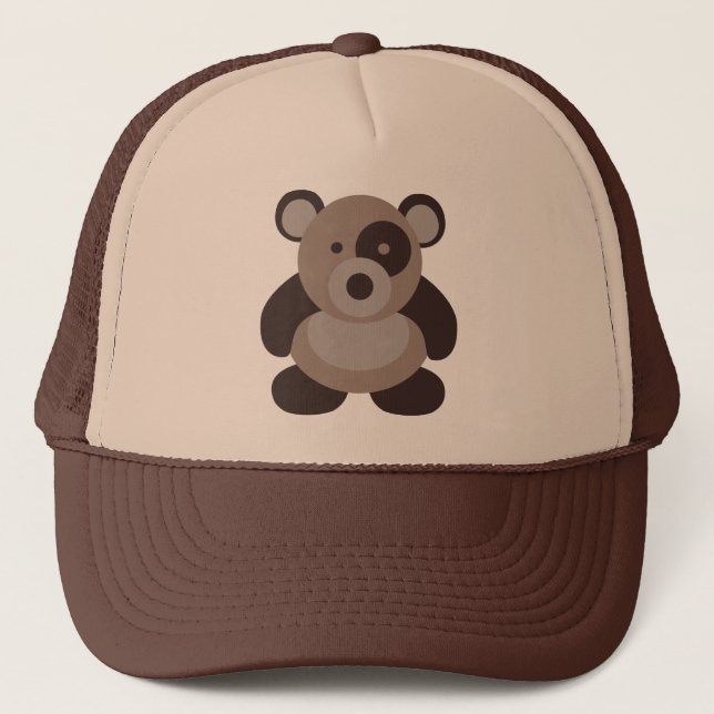 Brown Panda Bear Trucker Hat (Front)
