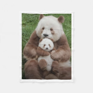 Brown Pandas Mother and Baby Blanket