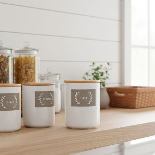 Brown pantry labels, organization labels