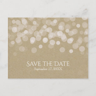 Brown Paper Simple Rustic Wedding Save The Date Announcement Postcard