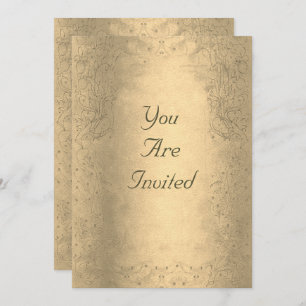 Brown Paper Swirl Vintage Wedding Invitations