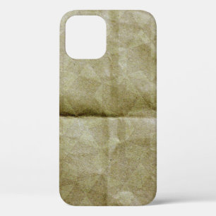 Brown paper wrinkle. Crease the paper. Background iPhone 12 Case