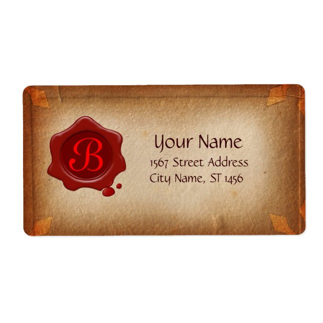 BROWN PARCHMENT AND RED WAX SEAL MONOGRAM (Front)