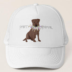 Brown Party Animal Labrador Retriever Trucker Hat