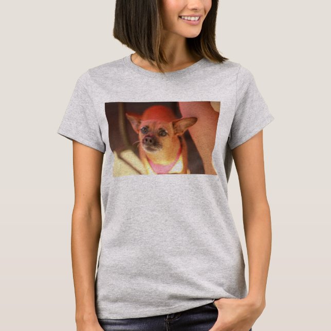 brown party Chihuahua dog closeup T-Shirt (Front)