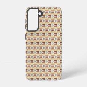 Brown Pattern in #faf3e0, #c9a66b, #7d1d1d, #646e7 Samsung Galaxy Case