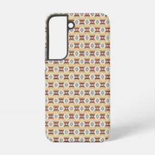 Brown Pattern in #faf3e0, #c9a66b, #7d1d1d, #646e7 Samsung Galaxy Case