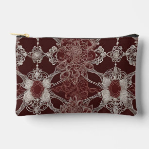 Brown patterns AI art Accessory Pouch