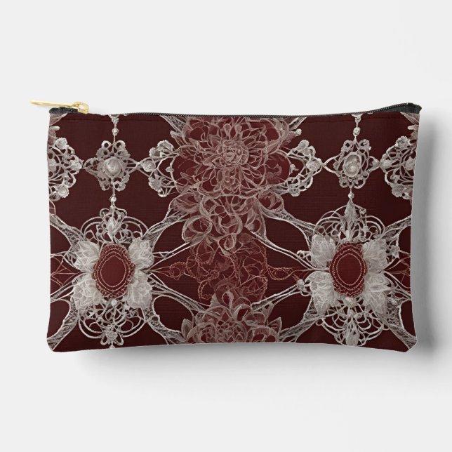 Brown patterns AI art  Accessory Pouch (Front)