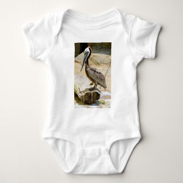 Brown Pelican Baby Bodysuit (Front)